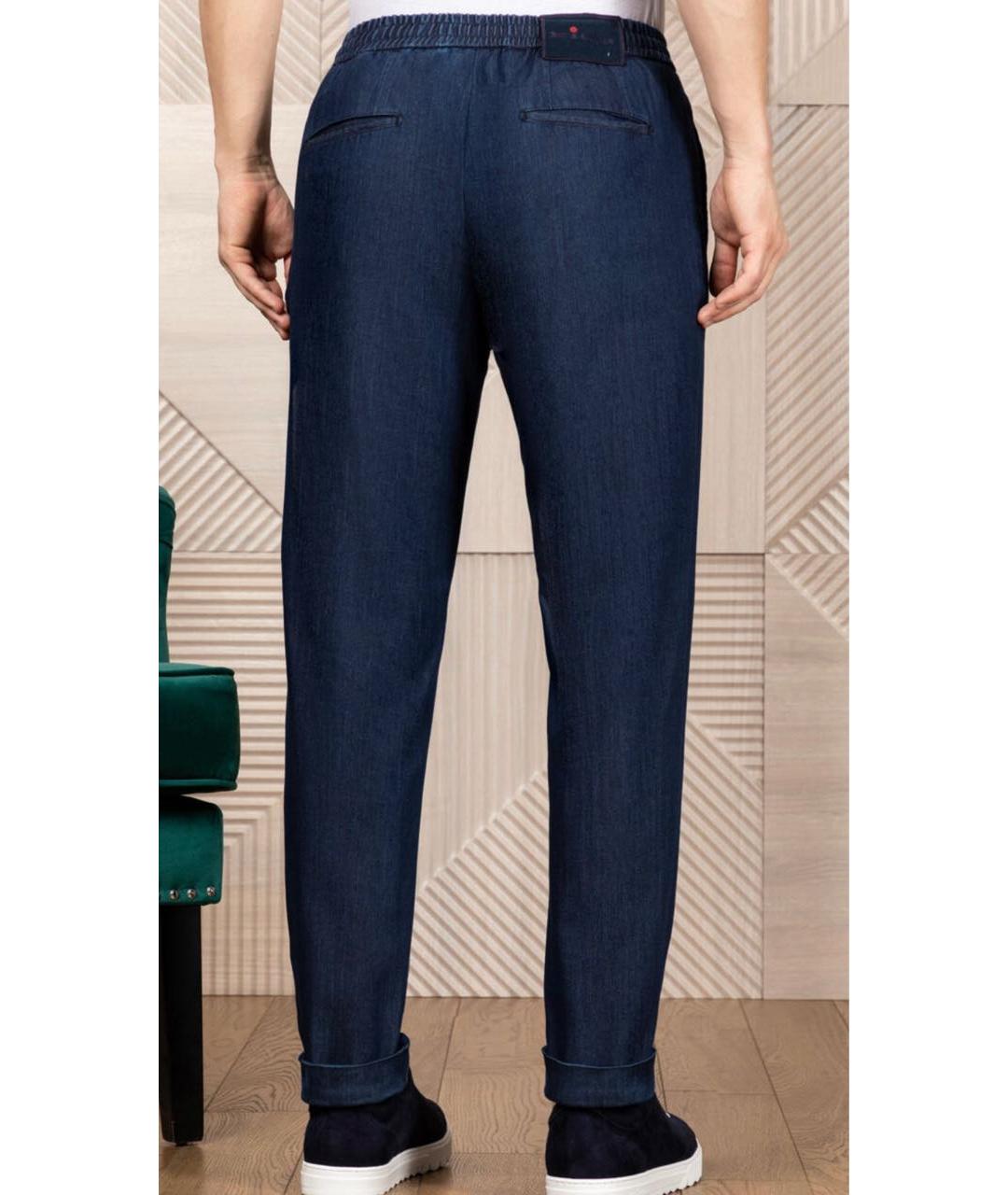 KITON Темно-синие хлопко-эластановые джинсы, фото 2
