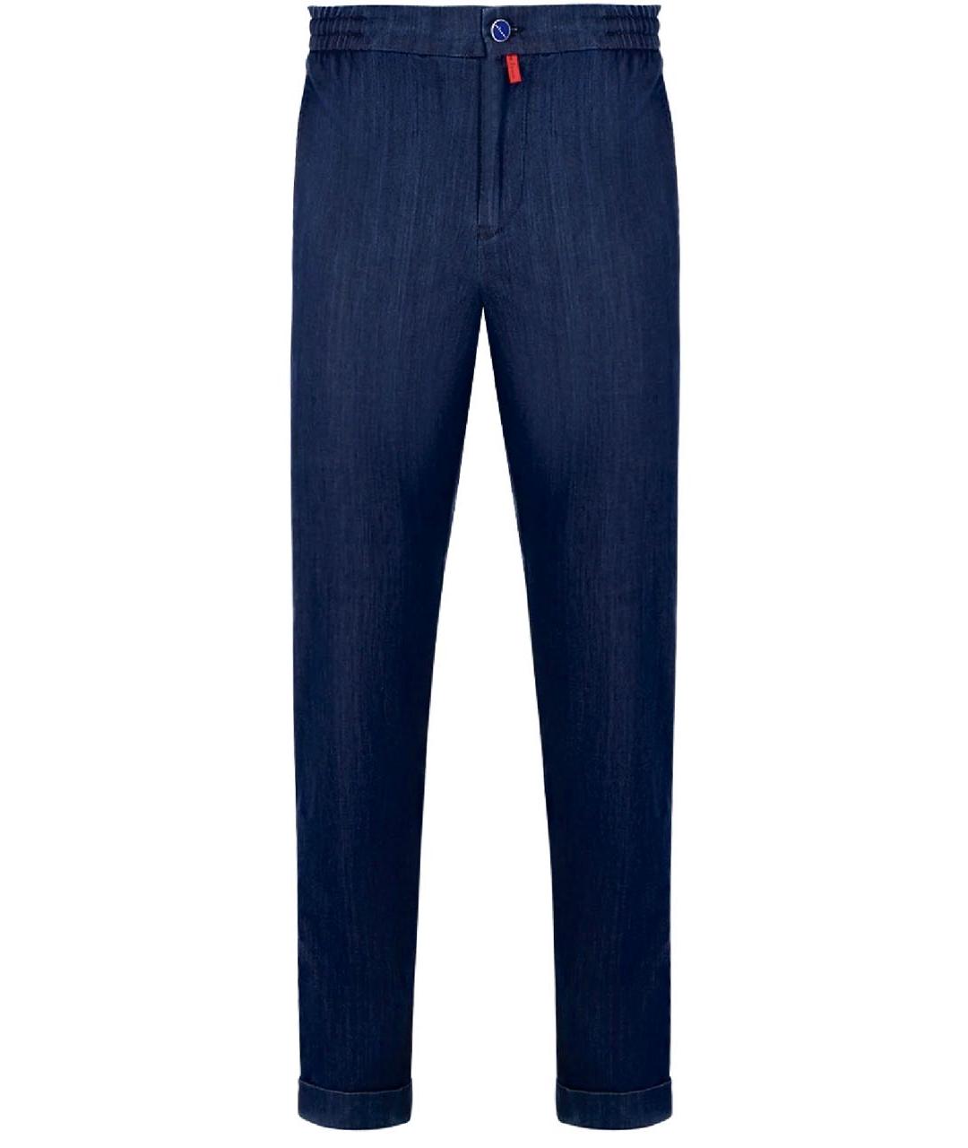 KITON Темно-синие хлопко-эластановые джинсы, фото 1