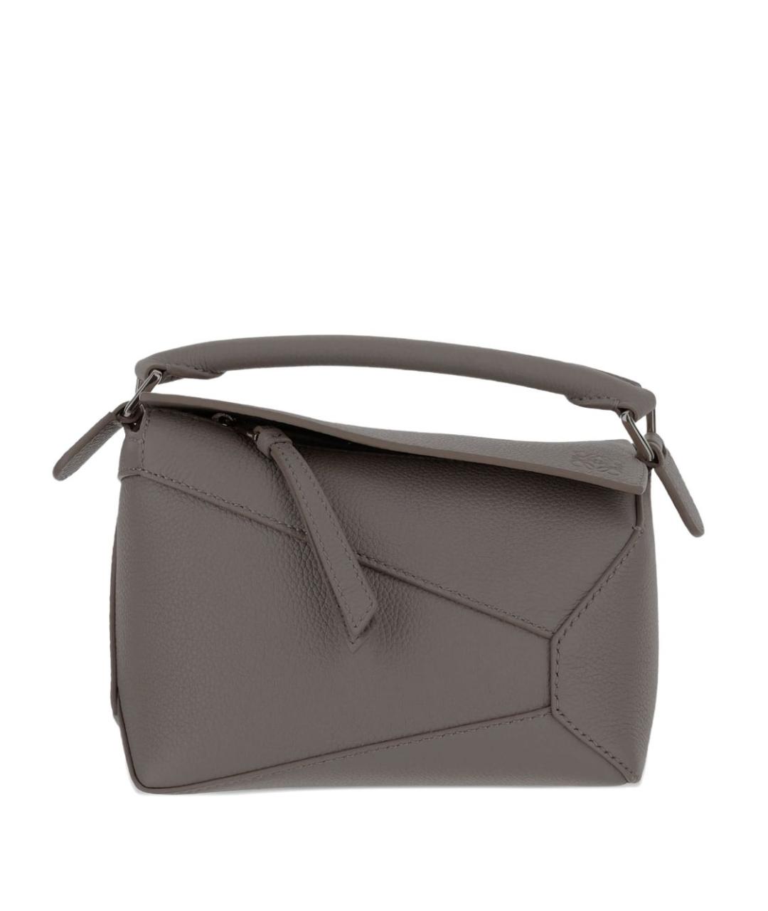 LOEWE Серая кожаная сумка тоут, фото 1