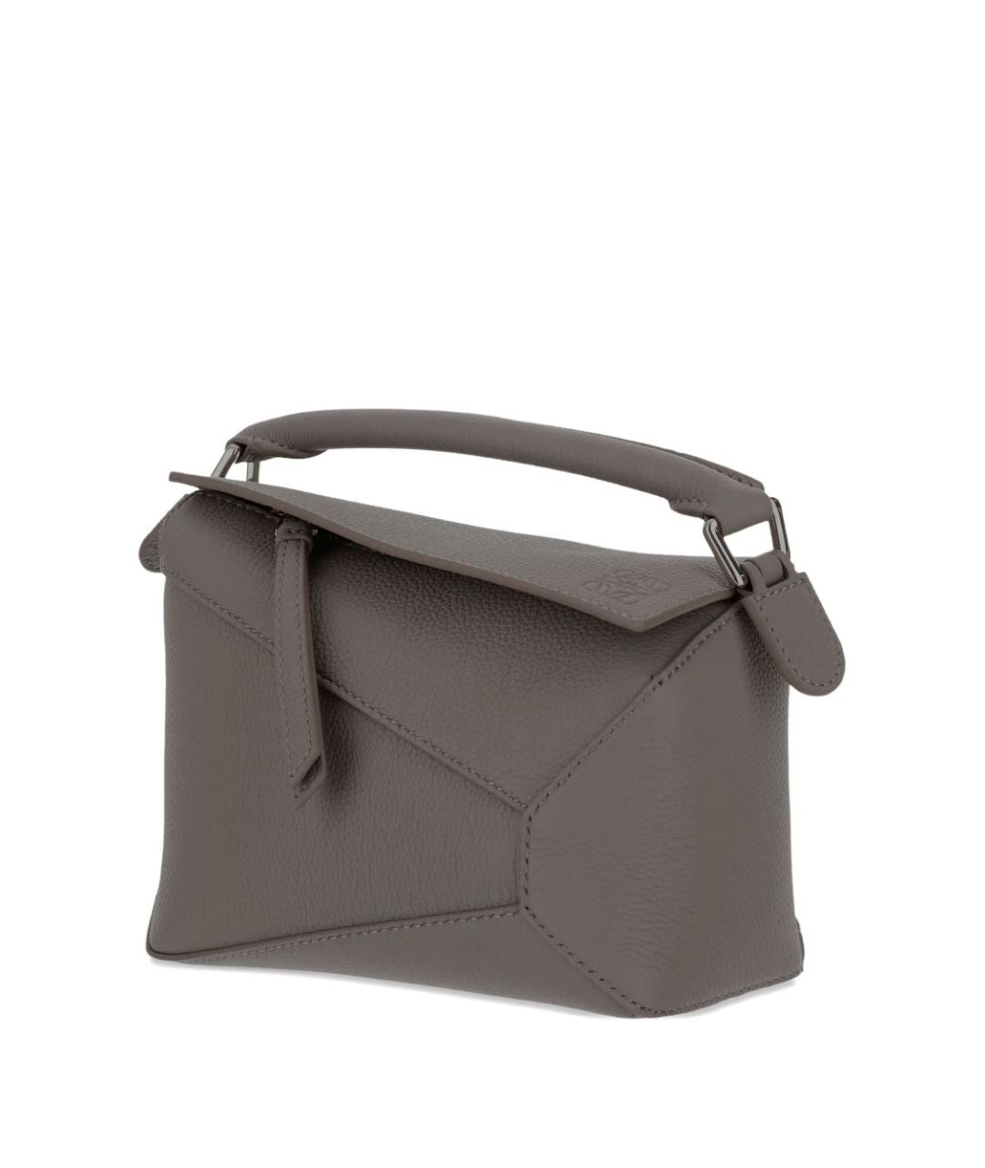 LOEWE Серая кожаная сумка тоут, фото 4