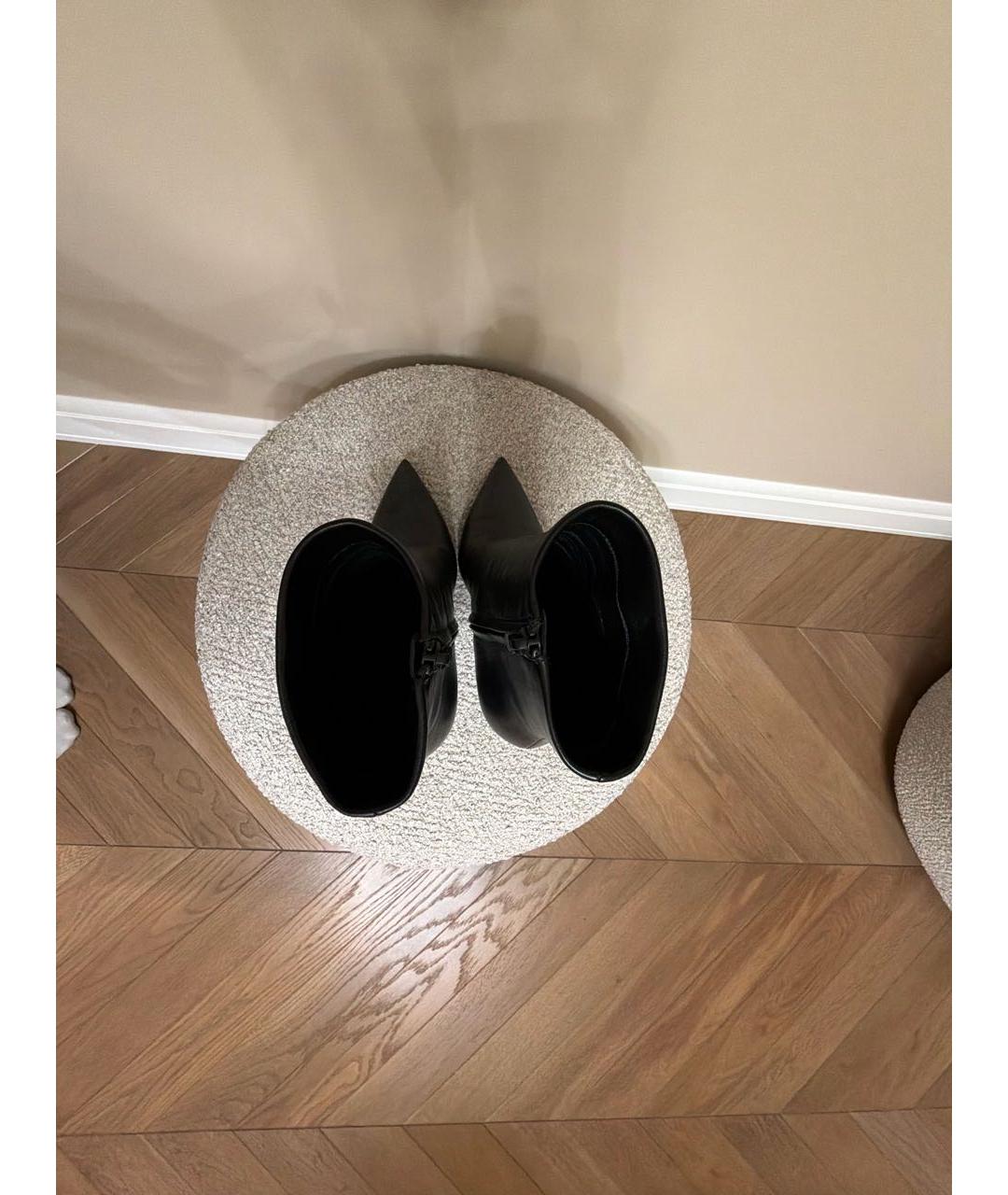 SAINT LAURENT Черные кожаные полусапоги, фото 3