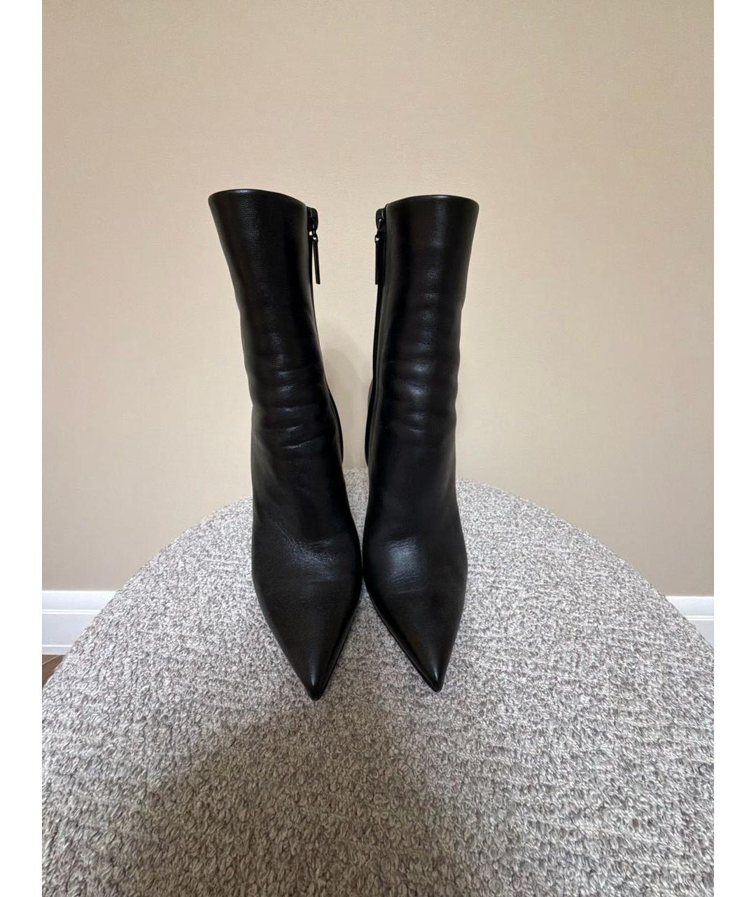 SAINT LAURENT Черные кожаные полусапоги, фото 2