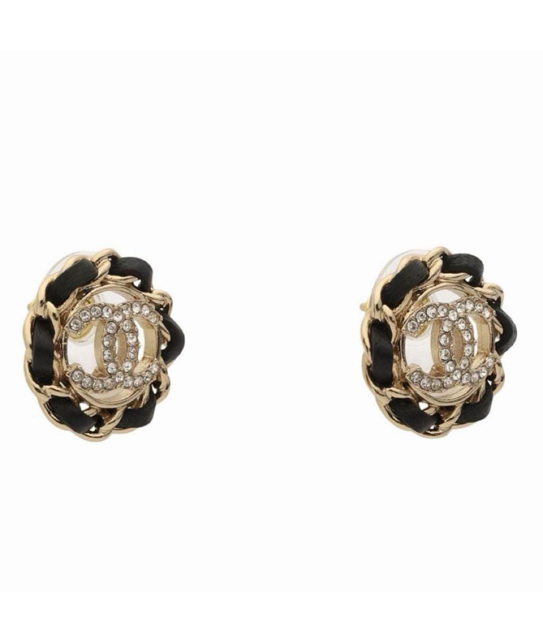 CHANEL Золотые латунные серьги, фото 2