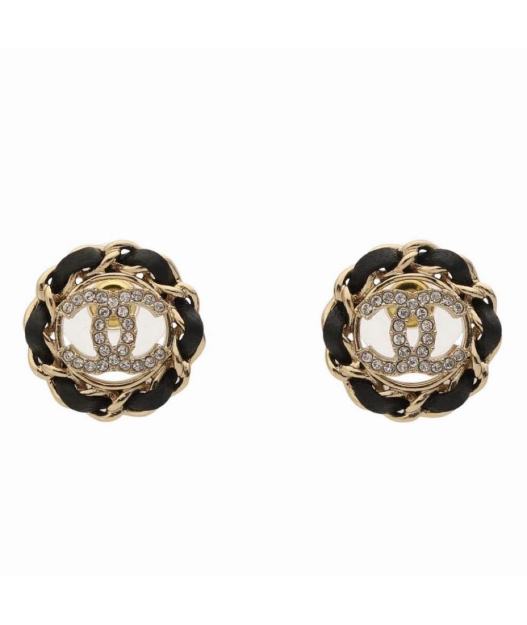 CHANEL Золотые латунные серьги, фото 1