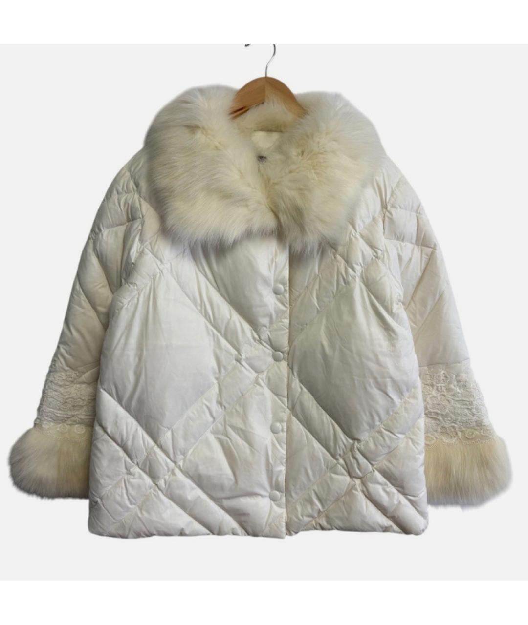 ERMANNO SCERVINO Белый полиэстеровый пуховик, фото 8