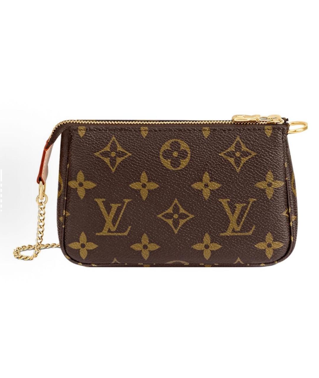 LOUIS VUITTON Коричневая кожаная сумка через плечо, фото 6