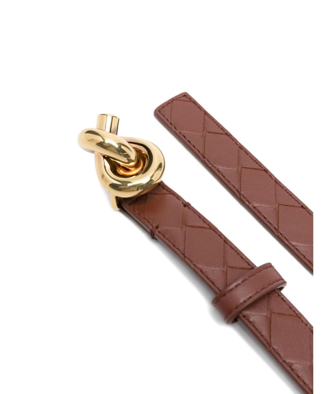 BOTTEGA VENETA Бордовый кожаный ремень, фото 2