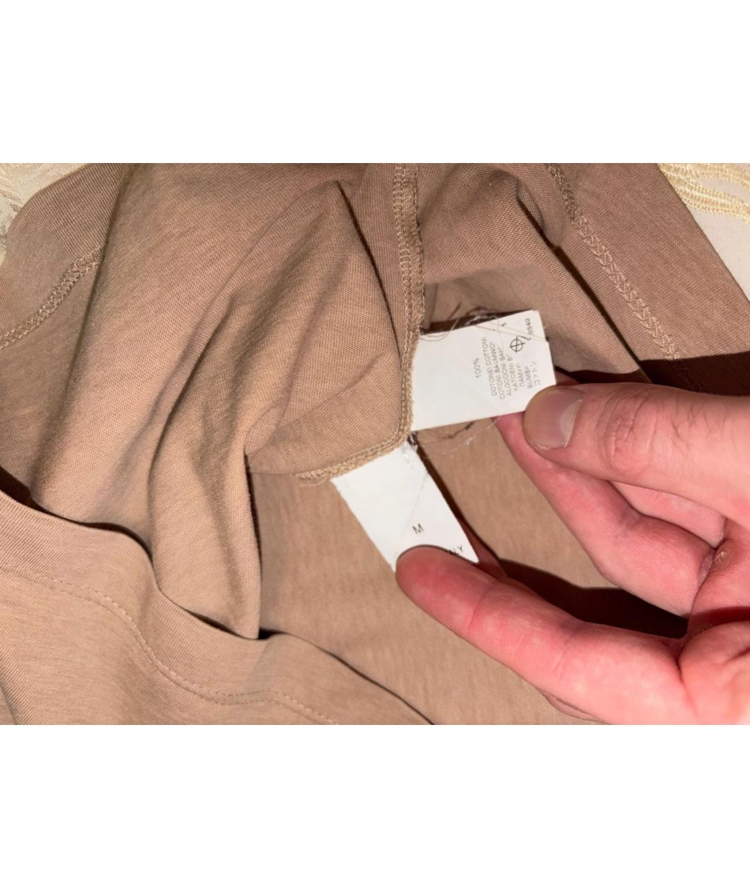 BRUNELLO CUCINELLI Коричневая хлопковая футболка, фото 3