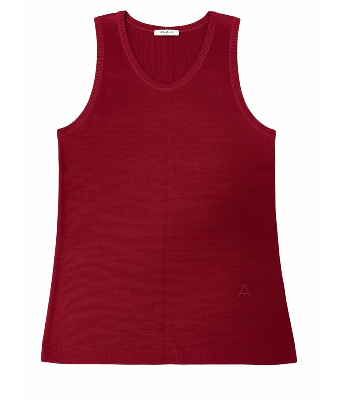 ALAIA Бордовая вискозная майка, фото 1