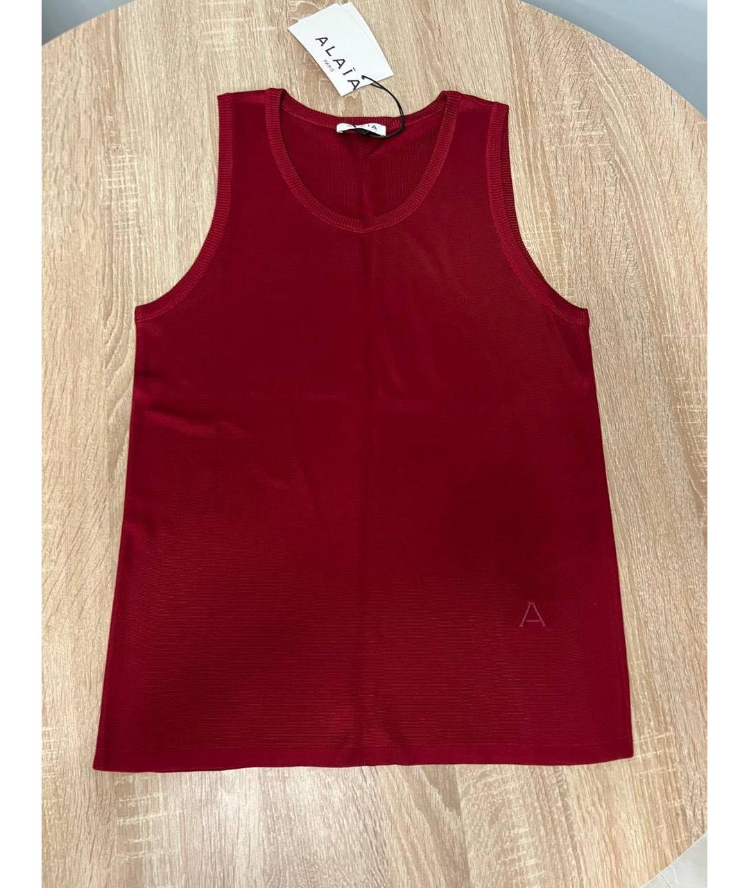 ALAIA Бордовая вискозная майка, фото 7
