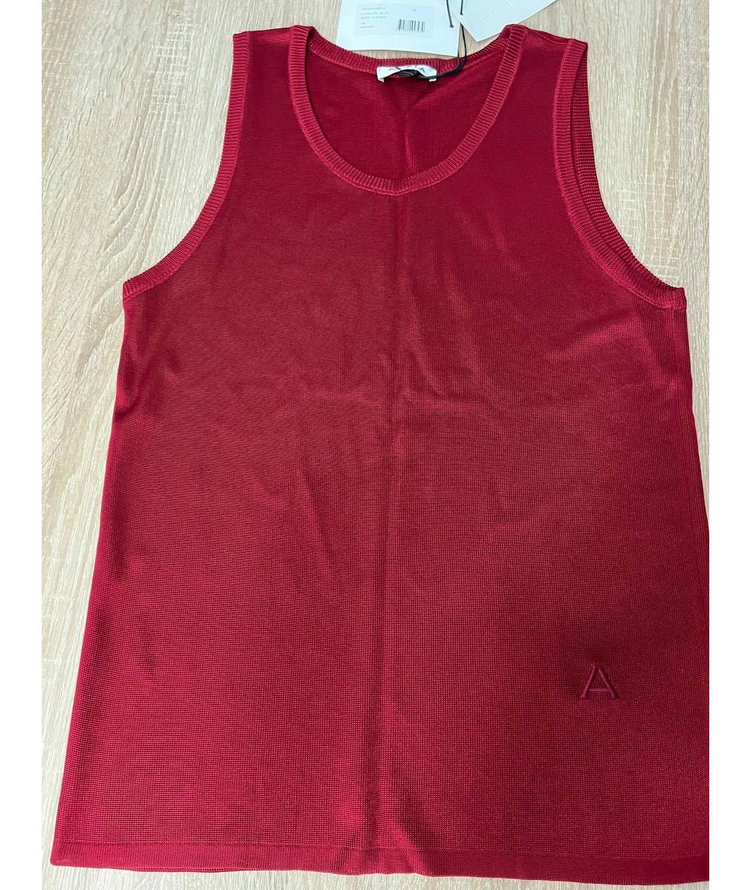 ALAIA Бордовая вискозная майка, фото 4