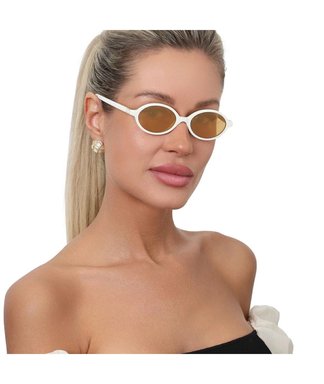MIU MIU Белые пластиковые солнцезащитные очки, фото 3