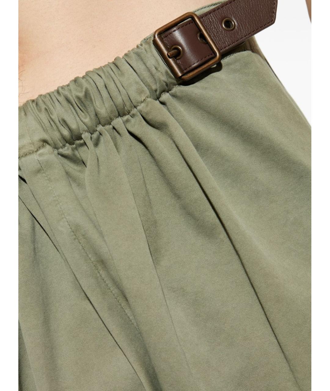 LOEWE Зеленые хлопковые повседневные брюки, фото 5