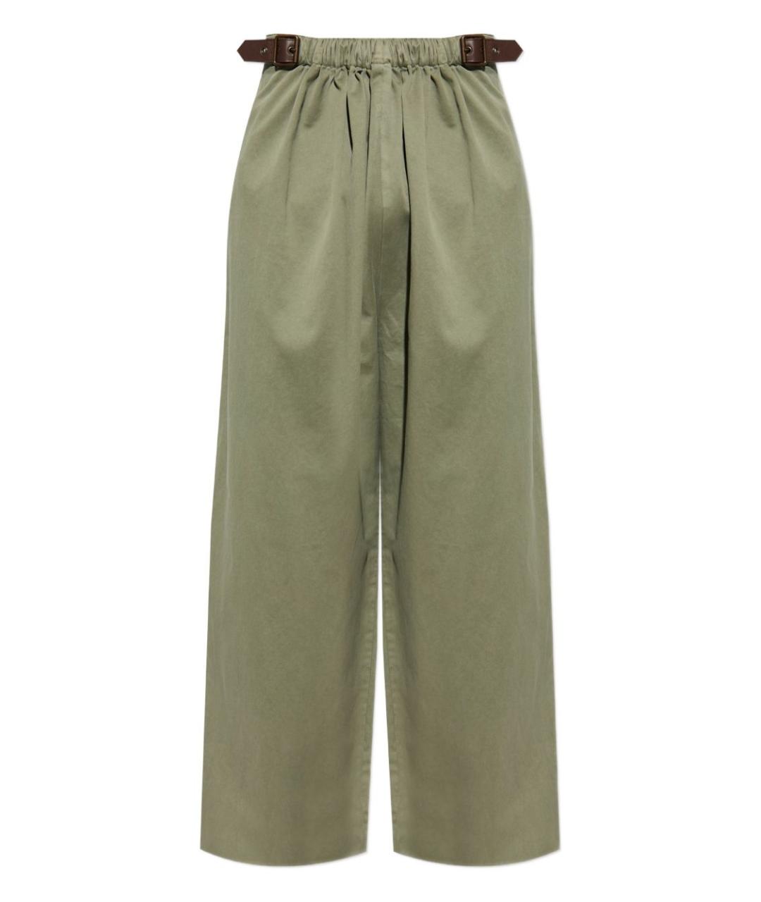 LOEWE Зеленые хлопковые повседневные брюки, фото 1