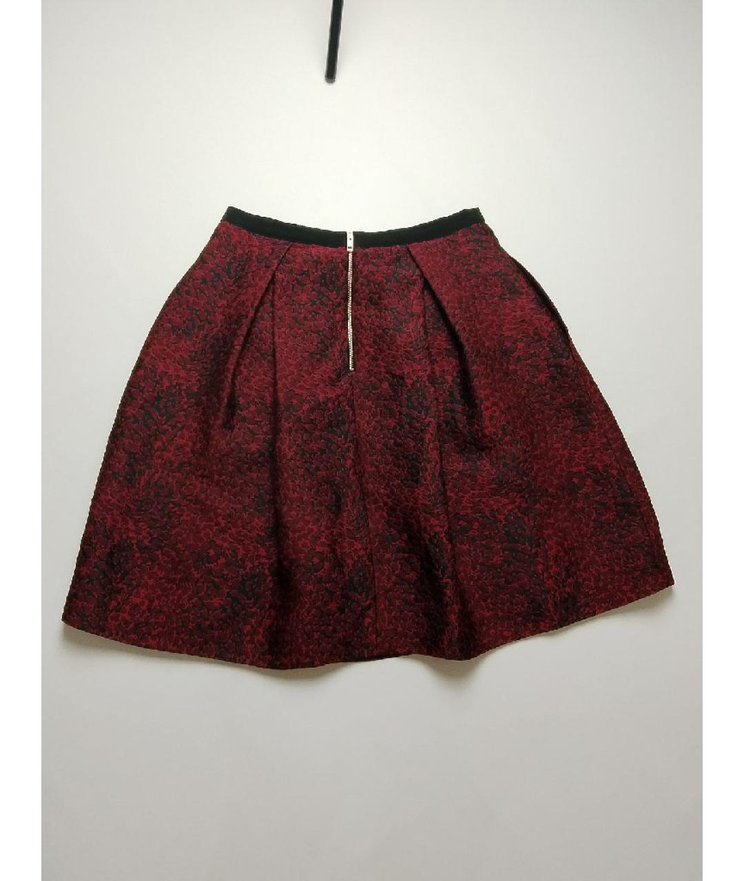 BURBERRY Красная полиэстеровая юбка мини, фото 2