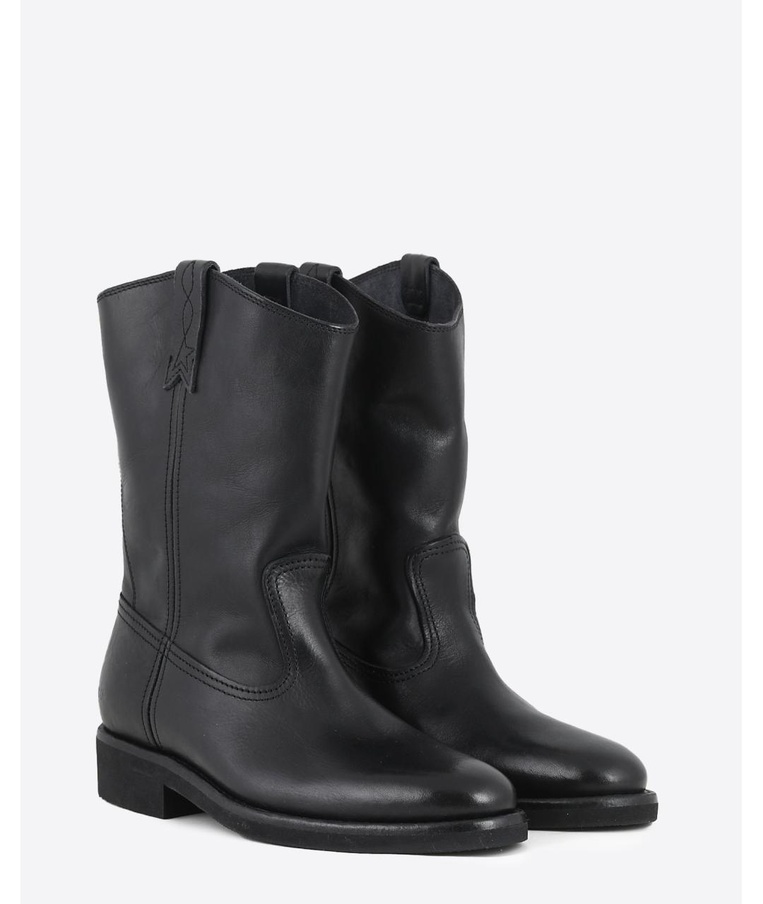 GOLDEN GOOSE DELUXE BRAND Черные кожаные полусапоги, фото 2