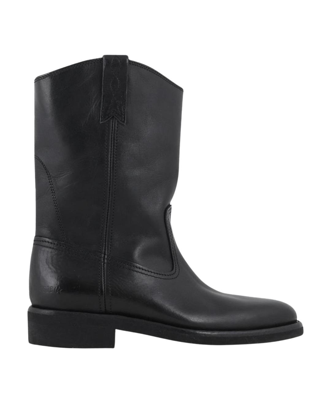 GOLDEN GOOSE DELUXE BRAND Черные кожаные полусапоги, фото 1