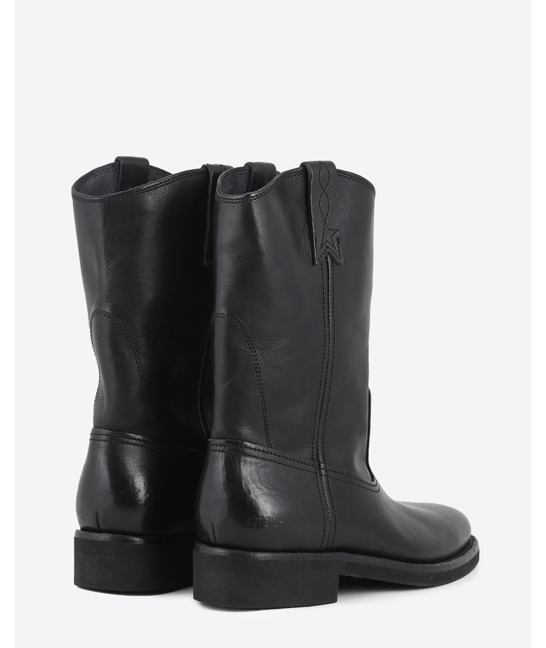 GOLDEN GOOSE DELUXE BRAND Черные кожаные полусапоги, фото 3