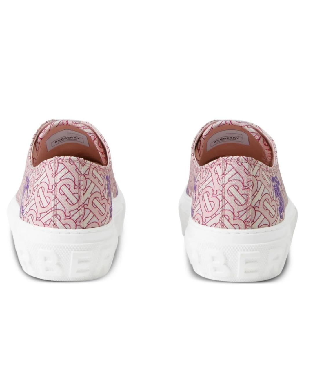 BURBERRY Розовые текстильные кеды, фото 4