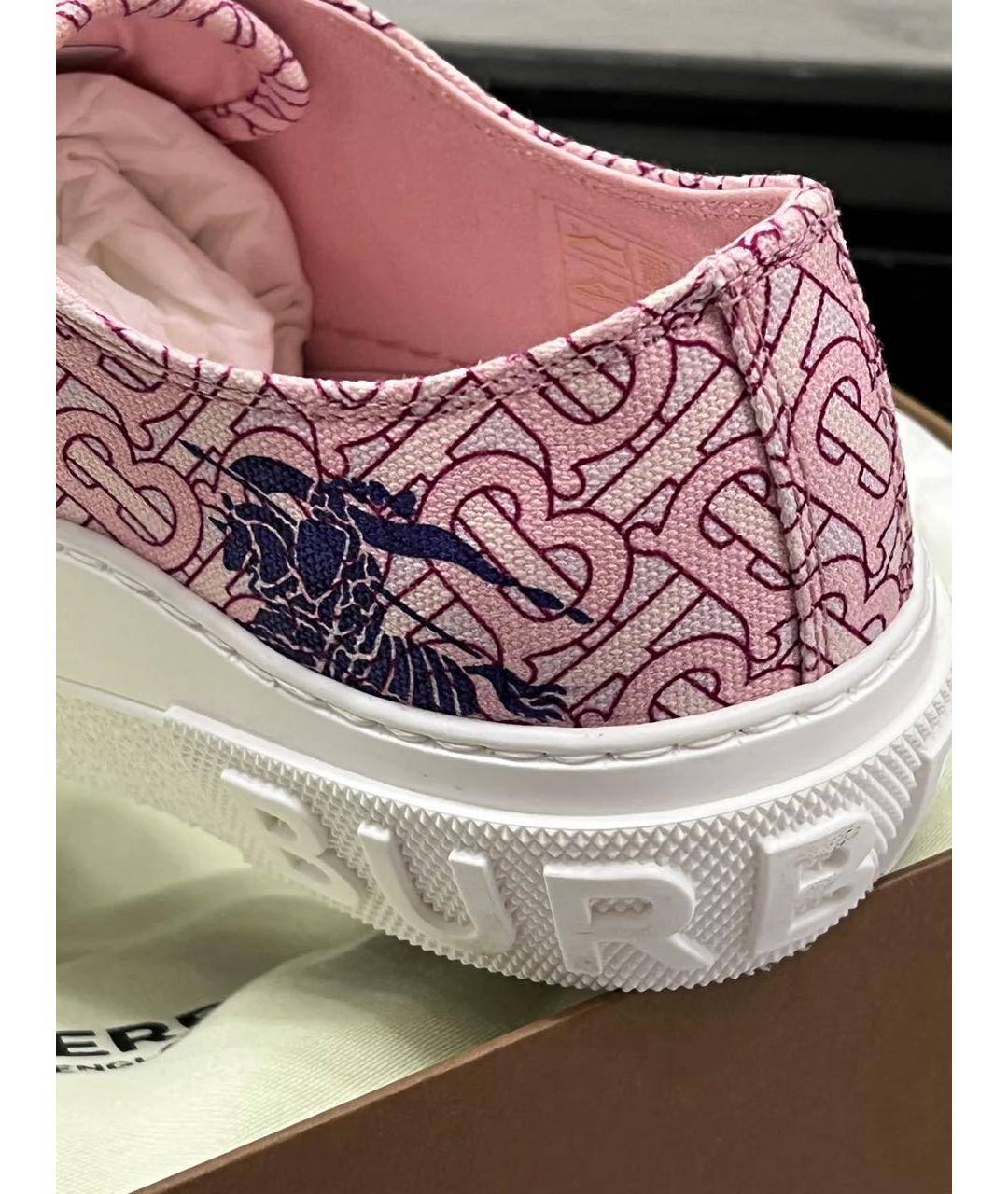 BURBERRY Розовые текстильные кеды, фото 6
