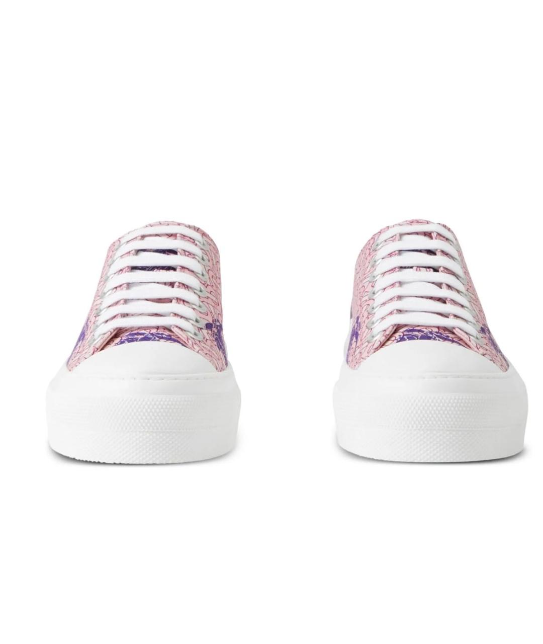 BURBERRY Розовые текстильные кеды, фото 3