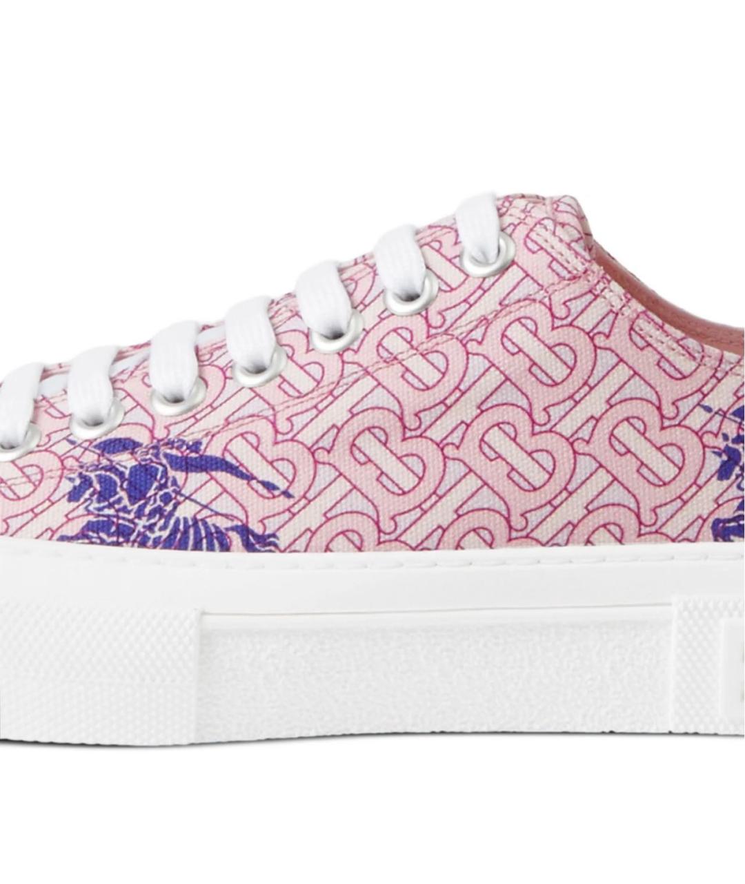 BURBERRY Розовые текстильные кеды, фото 2