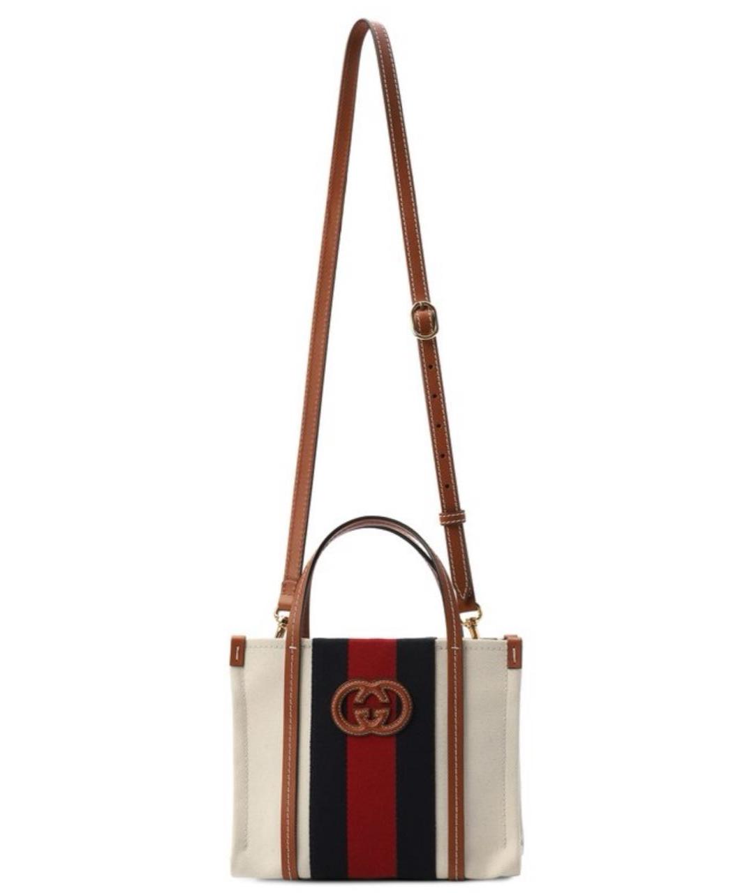 GUCCI Бежевая тканевая сумка тоут, фото 5