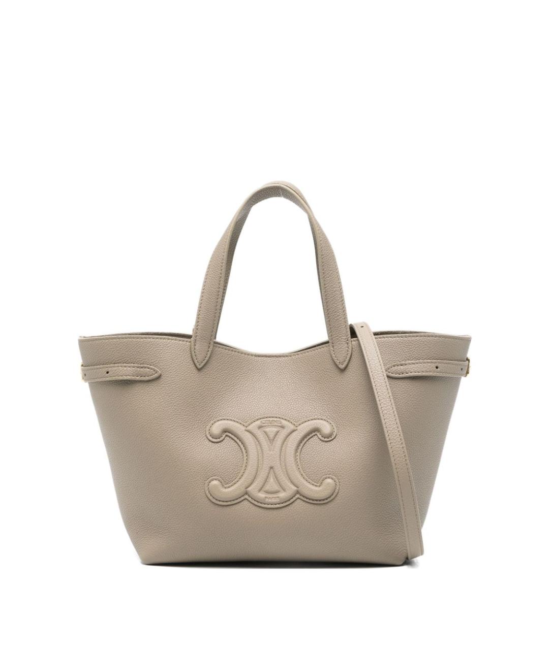 CELINE Серая кожаная сумка тоут, фото 1