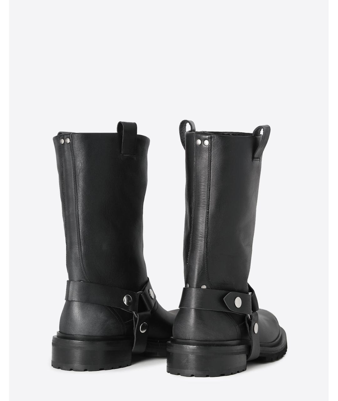 GOLDEN GOOSE DELUXE BRAND Черные кожаные полусапоги, фото 4