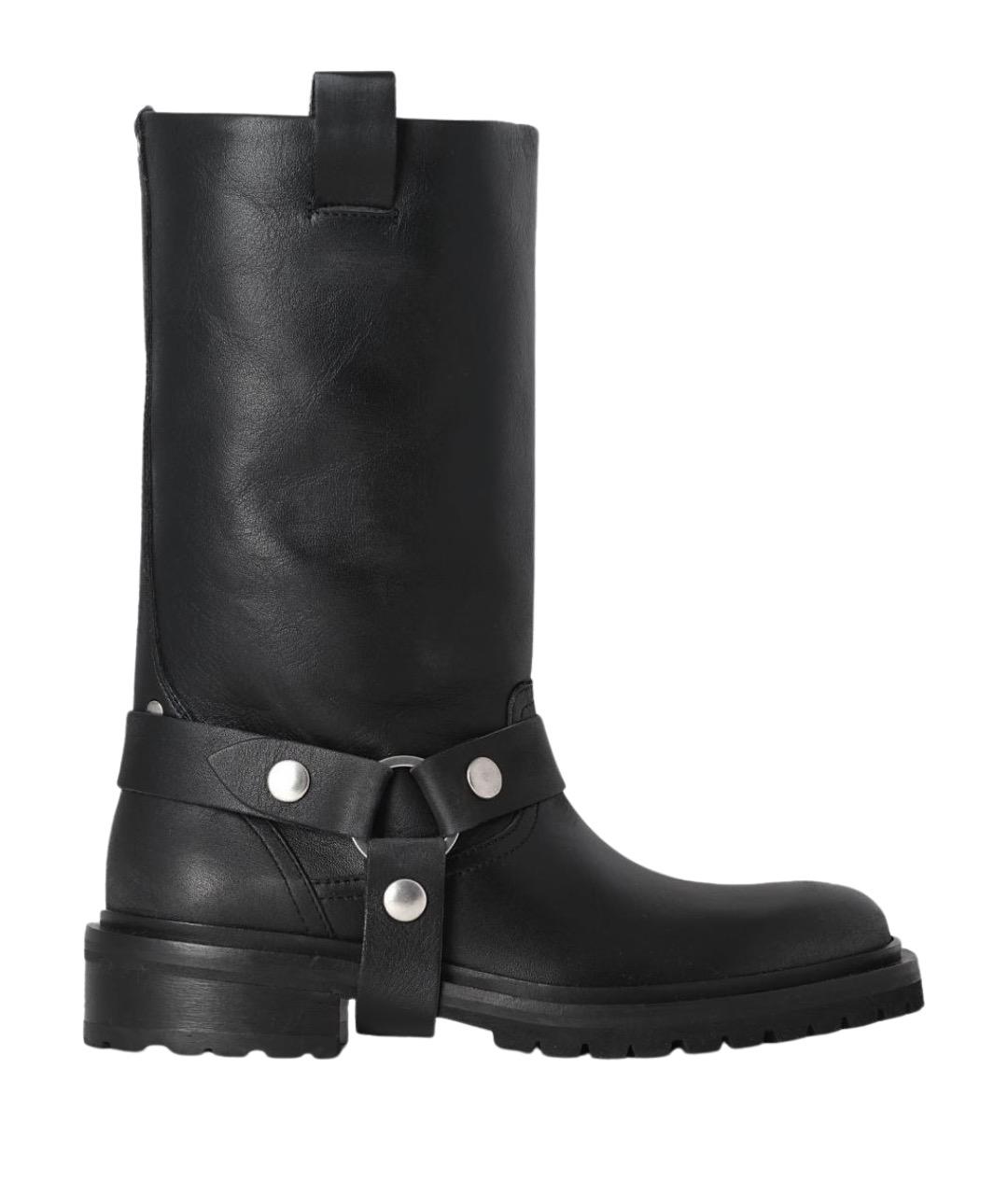 GOLDEN GOOSE DELUXE BRAND Черные кожаные полусапоги, фото 1