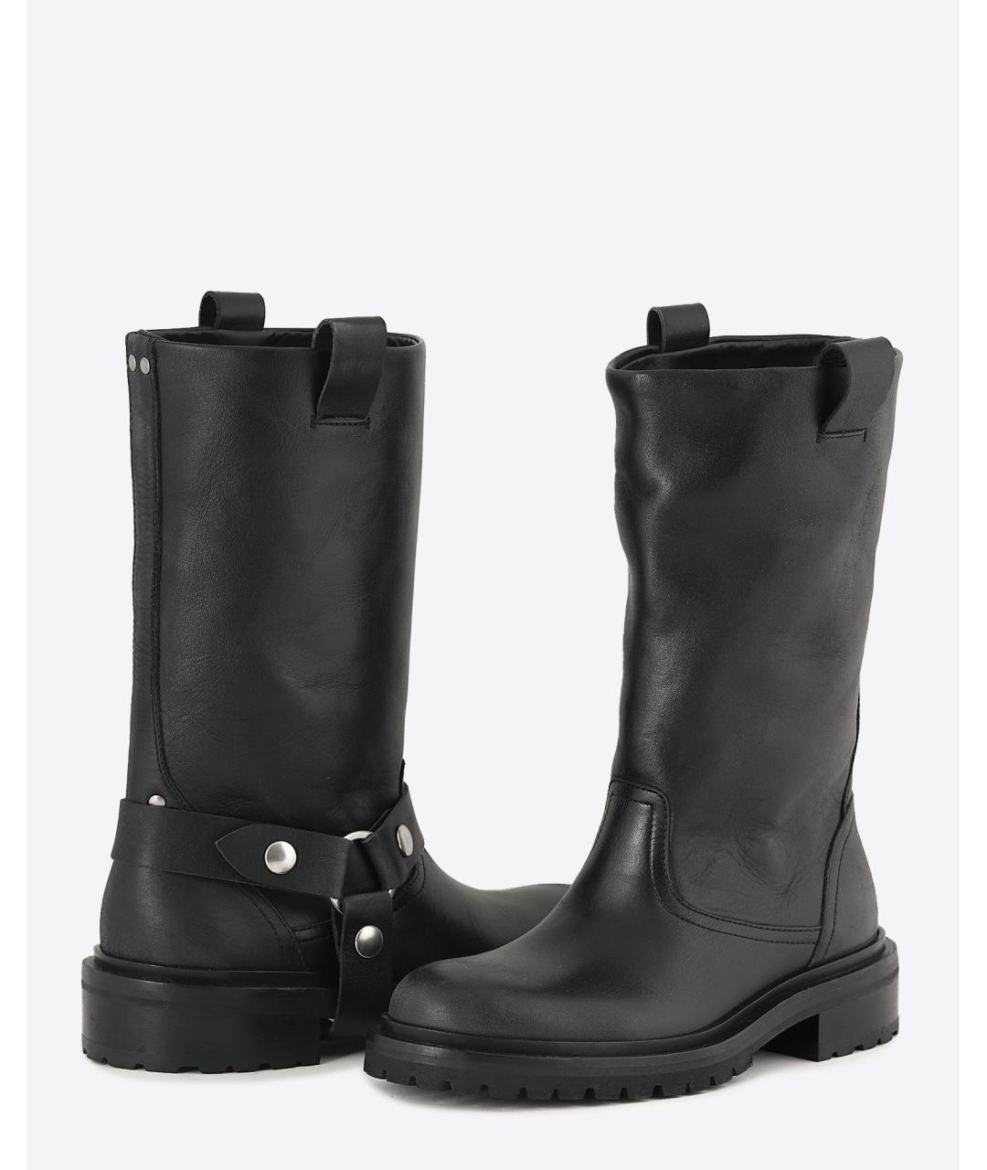 GOLDEN GOOSE DELUXE BRAND Черные кожаные полусапоги, фото 3