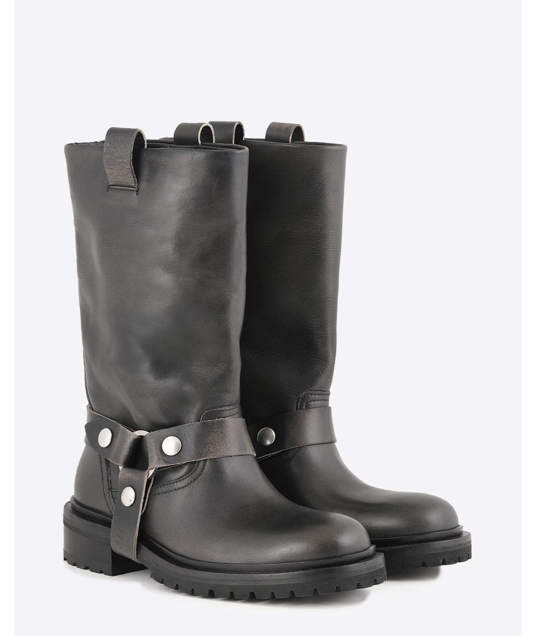 GOLDEN GOOSE DELUXE BRAND Черные кожаные полусапоги, фото 2