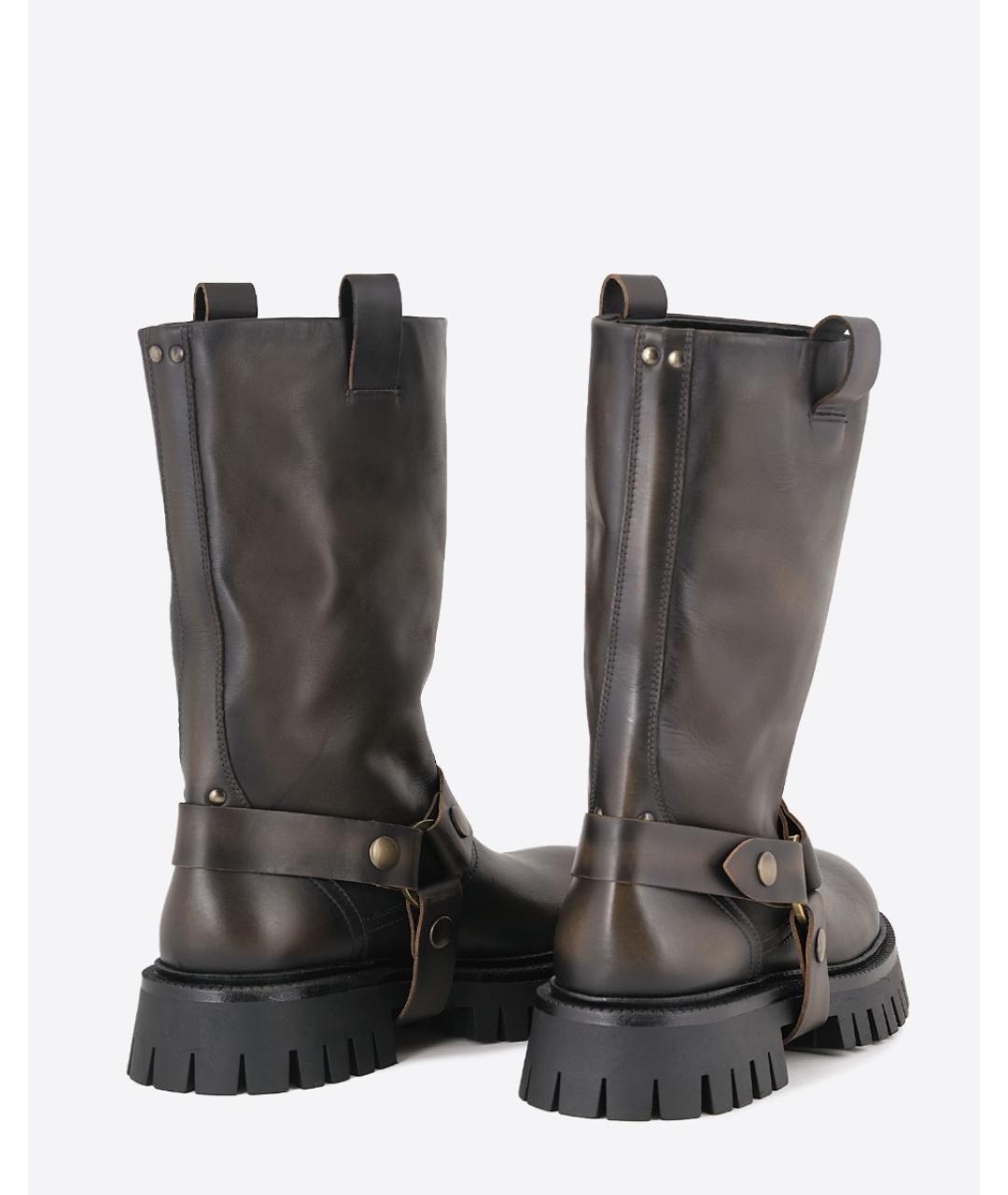 GOLDEN GOOSE DELUXE BRAND Коричневые кожаные полусапоги, фото 5