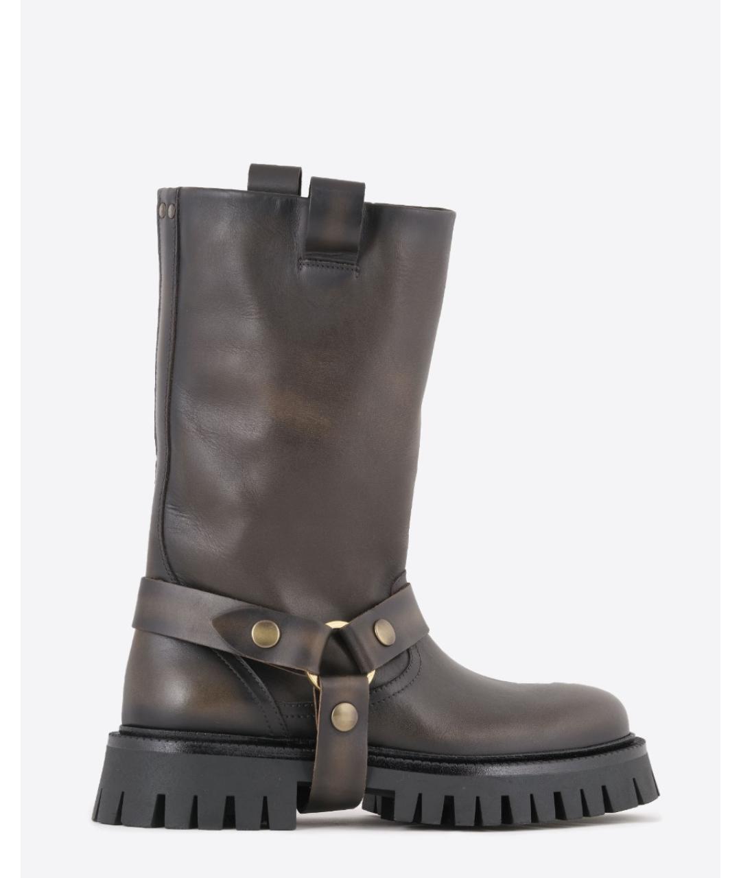 GOLDEN GOOSE DELUXE BRAND Коричневые кожаные полусапоги, фото 6