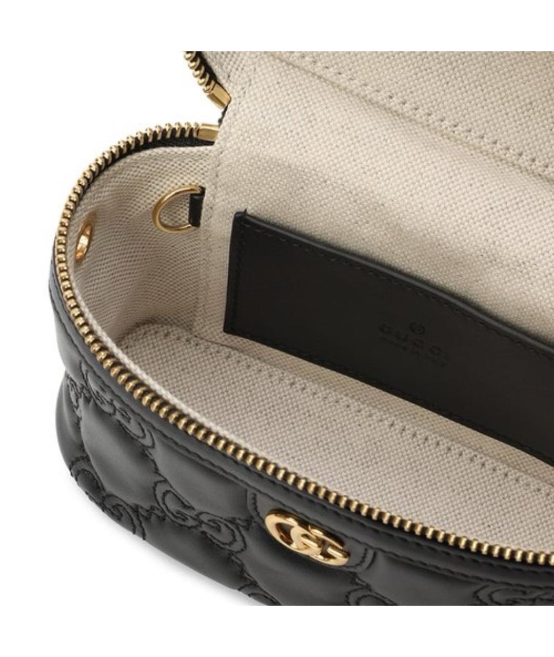 GUCCI Черная кожаная сумка с короткими ручками, фото 5