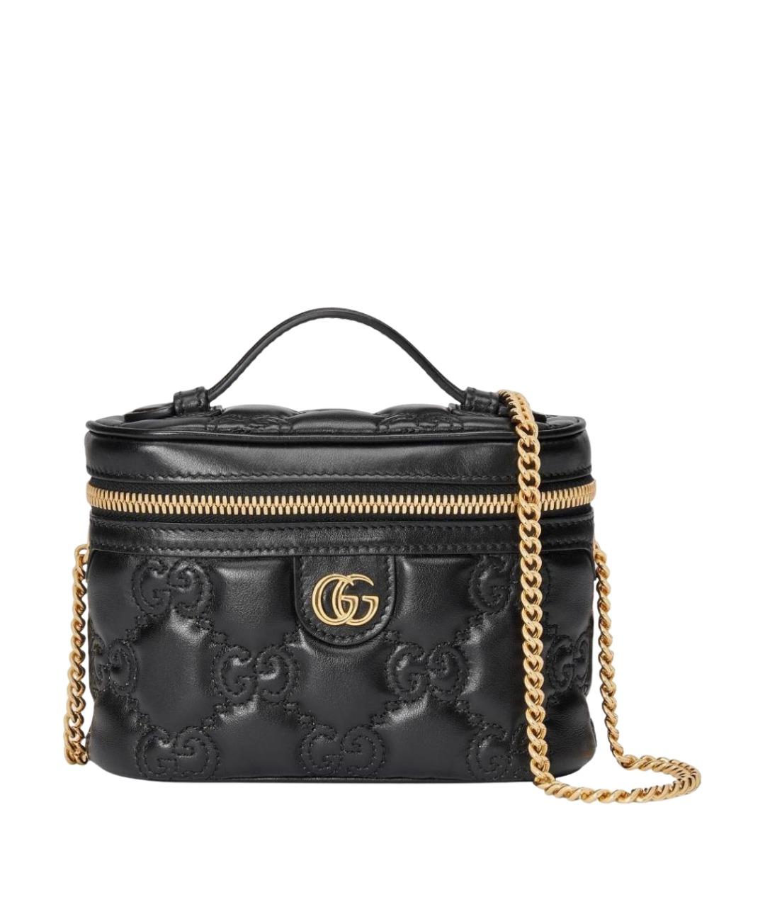 GUCCI Черная кожаная сумка с короткими ручками, фото 1