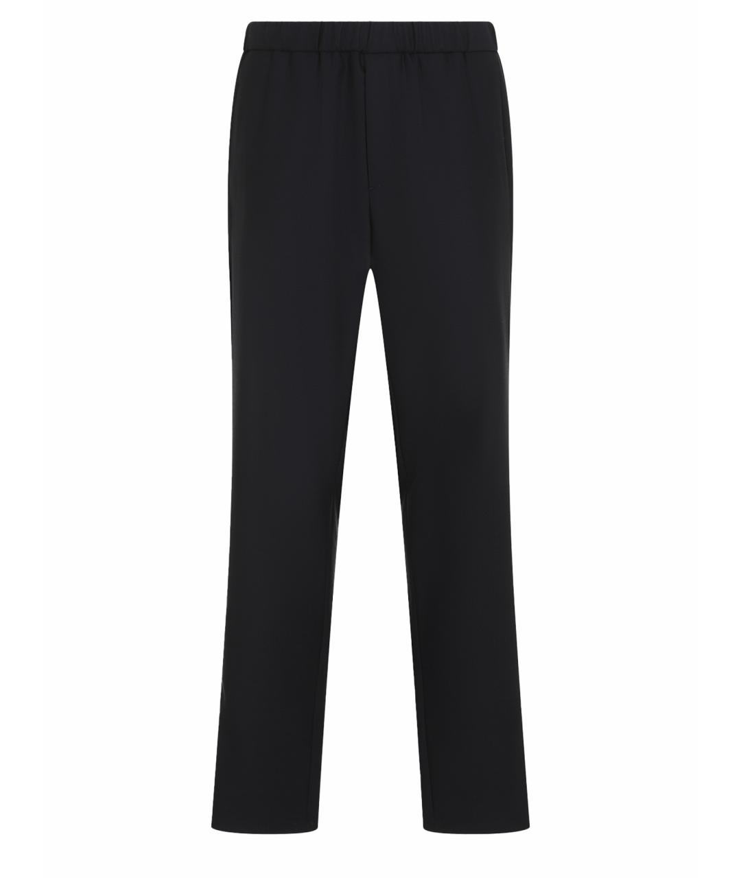 GIORGIO ARMANI Темно-синие шерстяные повседневные брюки, фото 1