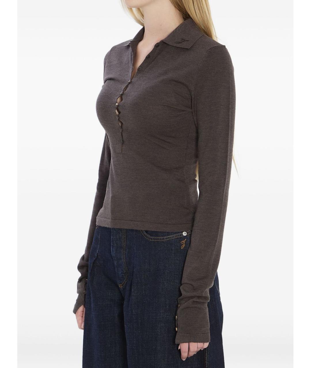 JACQUEMUS Коричневый шерстяной джемпер / свитер, фото 6