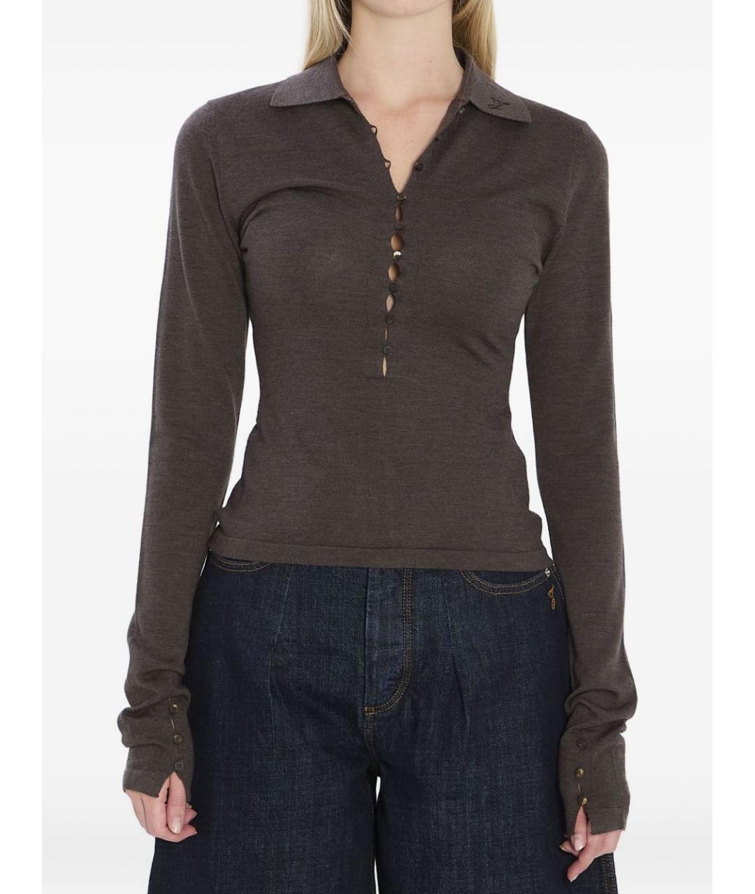 JACQUEMUS Коричневый шерстяной джемпер / свитер, фото 2