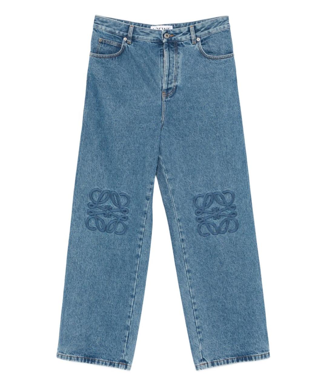 LOEWE Голубые хлопковые прямые джинсы, фото 1