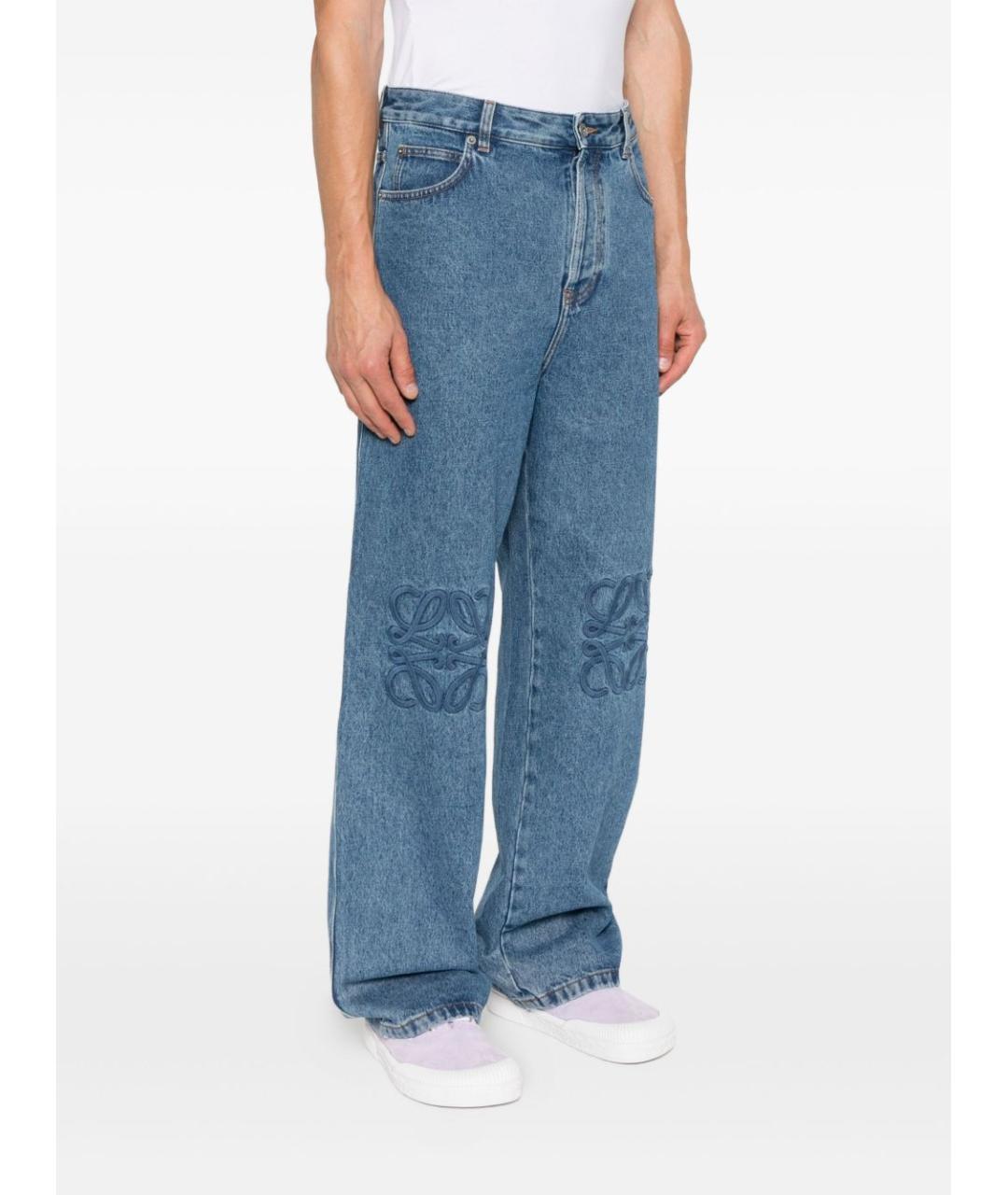 LOEWE Голубые хлопковые прямые джинсы, фото 3