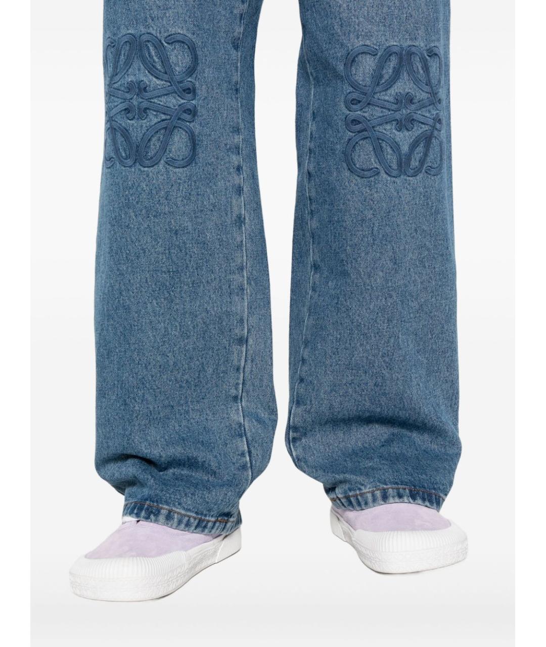 LOEWE Голубые хлопковые прямые джинсы, фото 2