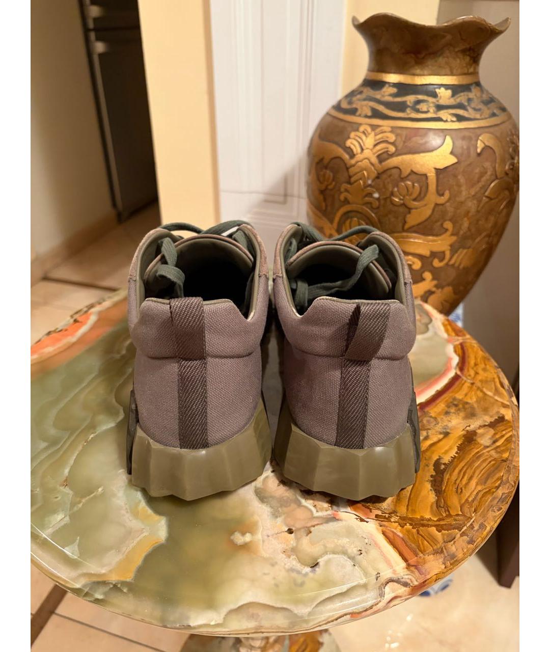 HERMES Зеленые замшевые низкие кроссовки / кеды, фото 3