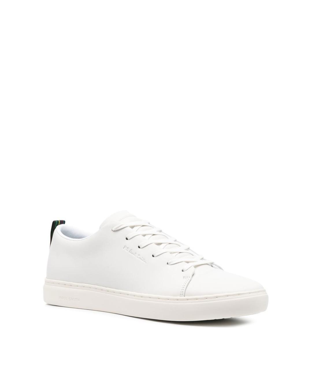 PS BY PAUL SMITH Белые кожаные низкие кроссовки / кеды, фото 2