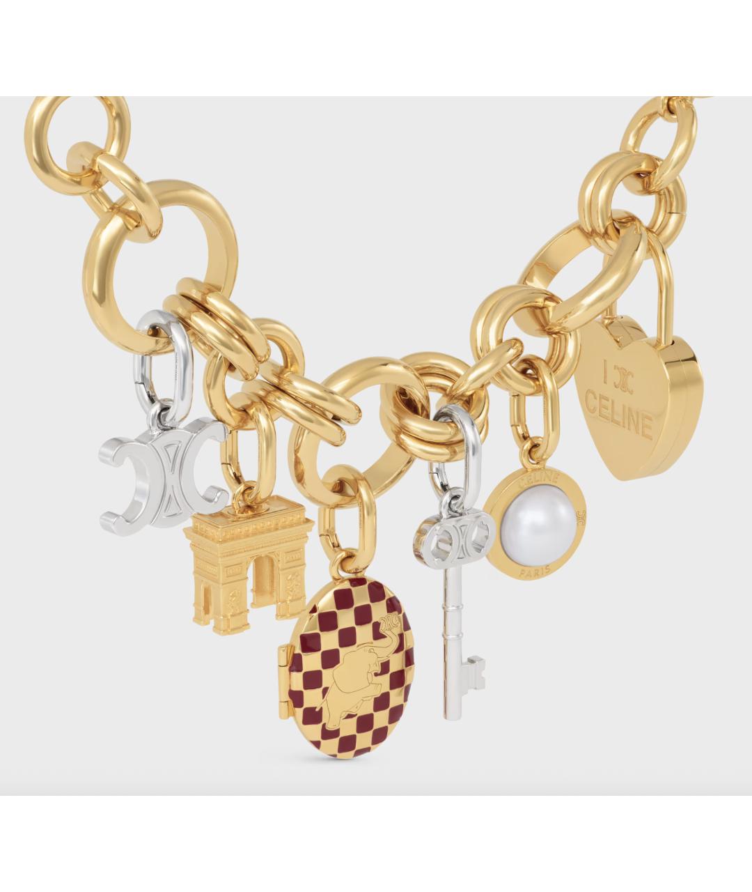 CELINE Золотая латунная подвеска, фото 5