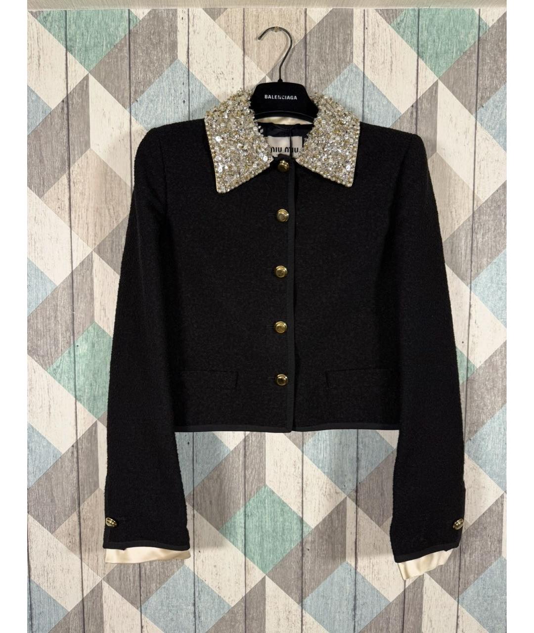 MIU MIU Черный хлопковый жакет/пиджак, фото 2