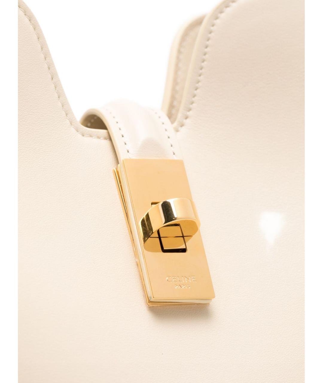CELINE Бежевая кожаная сумка через плечо, фото 3