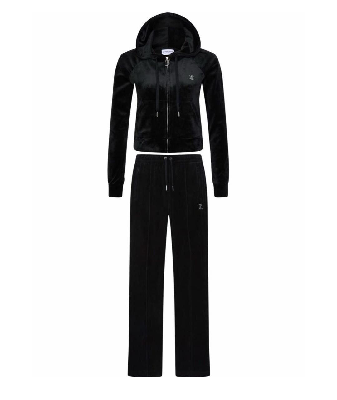 JUICY COUTURE Черный велюровый костюм с брюками, фото 1