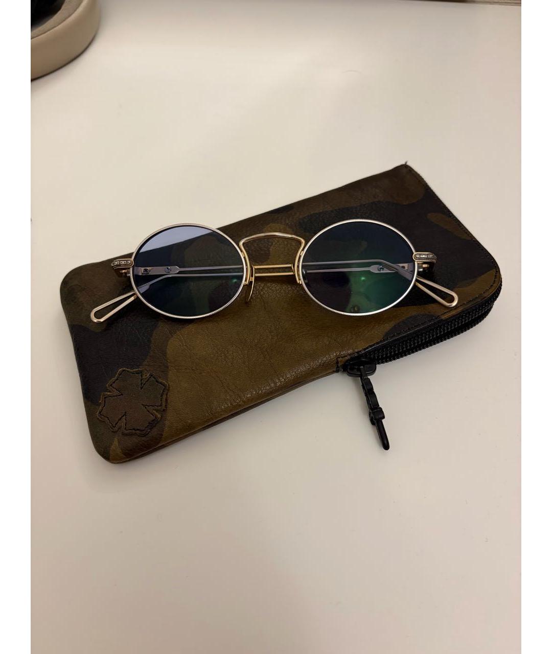 CHROME HEARTS Золотые металлические солнцезащитные очки, фото 9