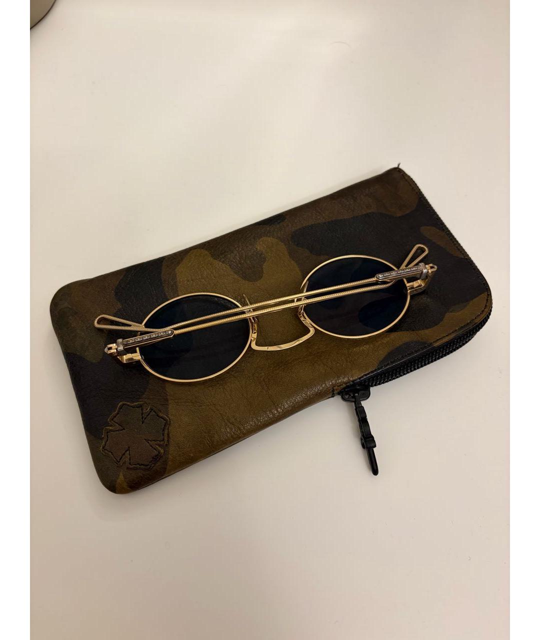 CHROME HEARTS Золотые металлические солнцезащитные очки, фото 2